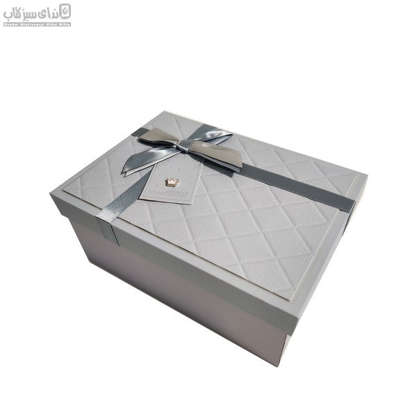 تصویر  (Y91301-54T) جعبه كادو مستطيل طرح لوزي طوسي سايز 1