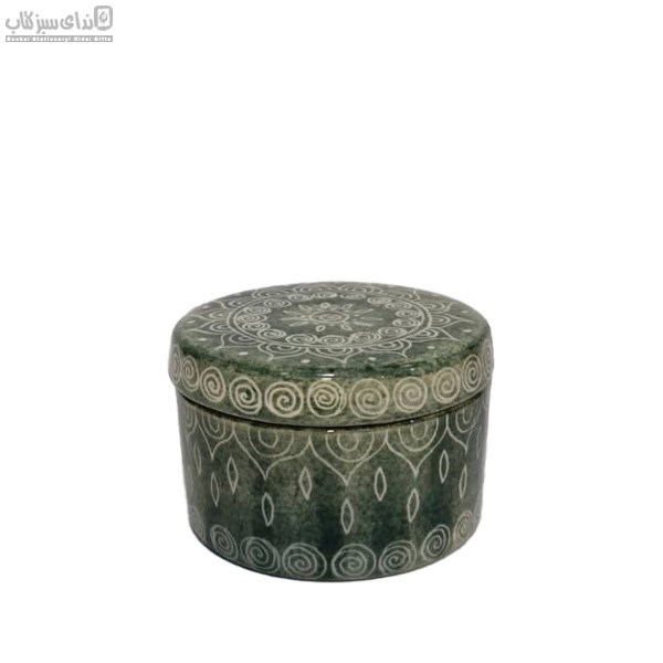 تصویر  قندان گرد طرح اسپيرال سبز H1-024