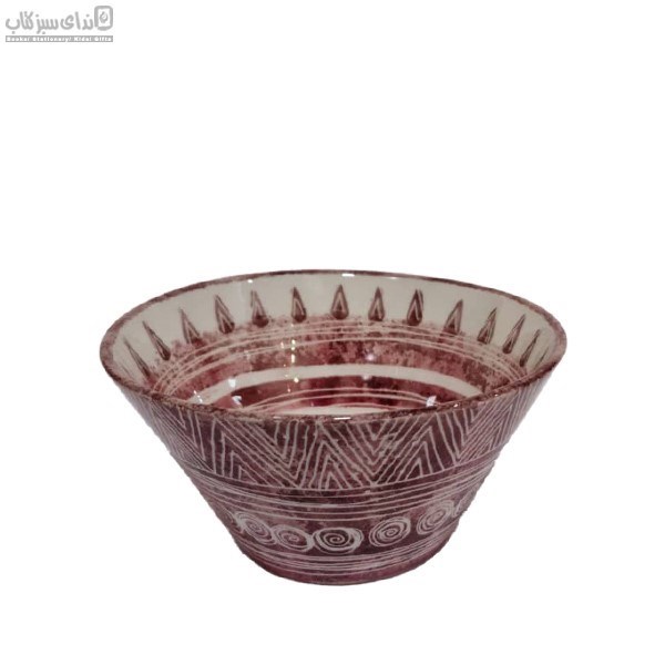 تصویر  كاسه آبگوشت خوري مخروطي طرح اسپيرال قرمز B1-021