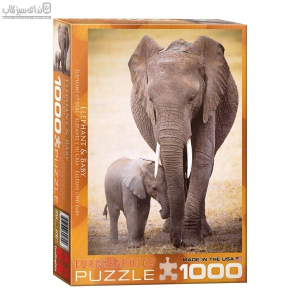 تصویر  پازل يوروگرافيك 1000 تكه The Elephant And Baby Elephant 6000-0270