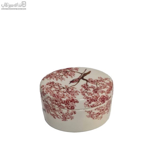 تصویر  قندان بيضي طرح مرغ ميناي قرمز H3-007