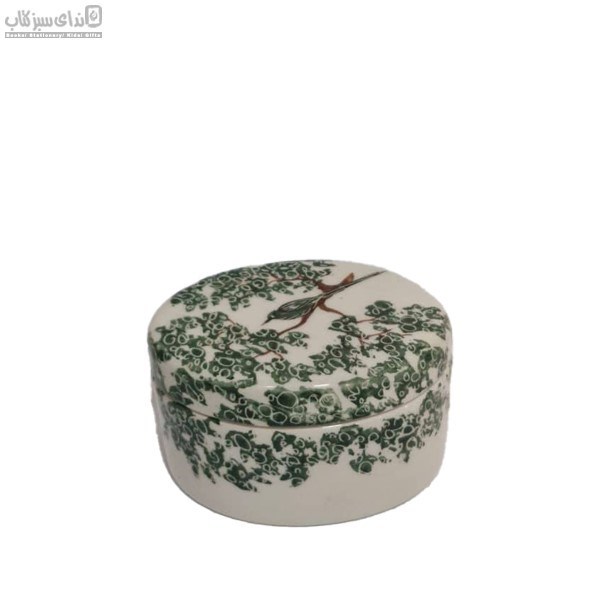 تصویر  قندان بيضي طرح اسپيرال سبز H3-016