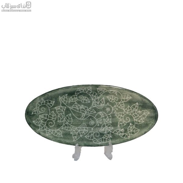 تصویر  سيني بيضي بزرگ طرح سبز اسپيرال K1-077