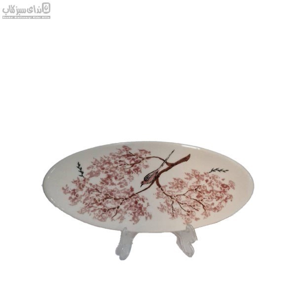 تصویر  سيني بيضي كوچك طرح مرغ ميناي صورتي k2-008