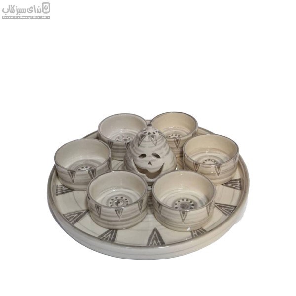 تصویر  ست مزه خوري هشت پارچه طرح ميني‌مال طوسي S25-037