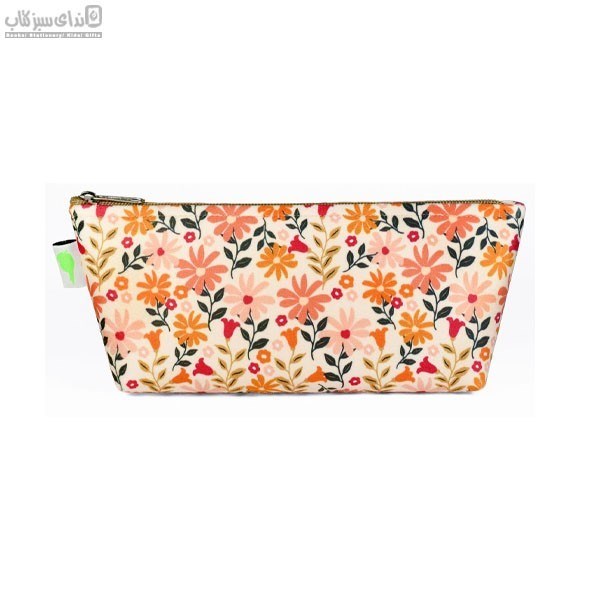 تصویر  جامدادي اولگا طرح گل‌دار نارنجي